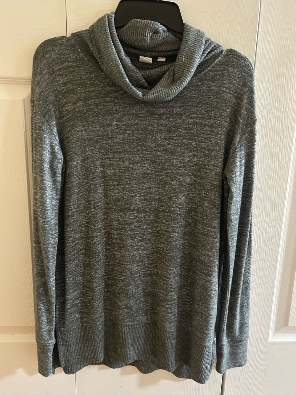 GAP Dark Green/Gray Ribbed Cowl Neck Sweater